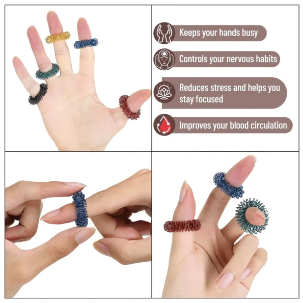 Spiky sensory rings for stress relief