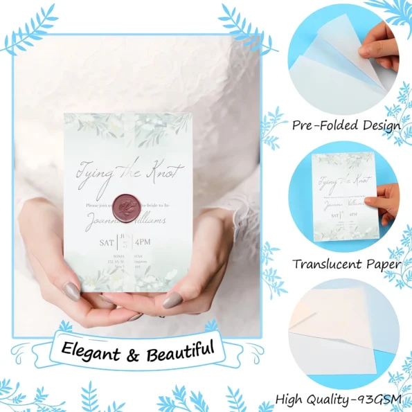 Translucent vellum jackets for invitations