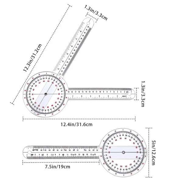 Transparent orthopedic angle ruler