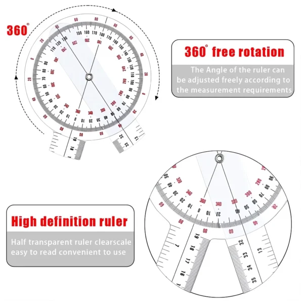 Transparent orthopedic angle ruler