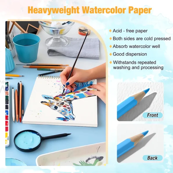 Watercolor paper pad spiral bound