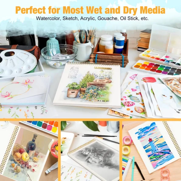 Watercolor paper pad spiral bound