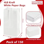 White paper lunch bags pack (6)