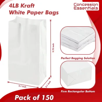 White paper lunch bags pack