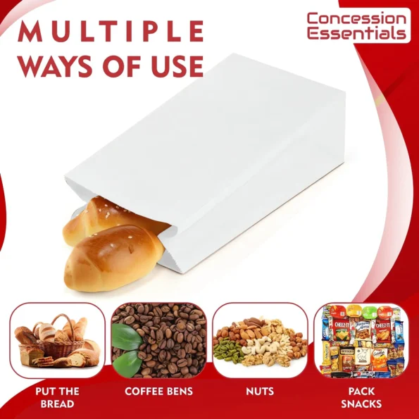 White paper lunch bags pack