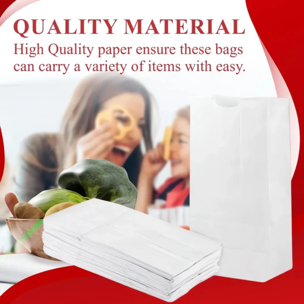 White paper lunch bags pack