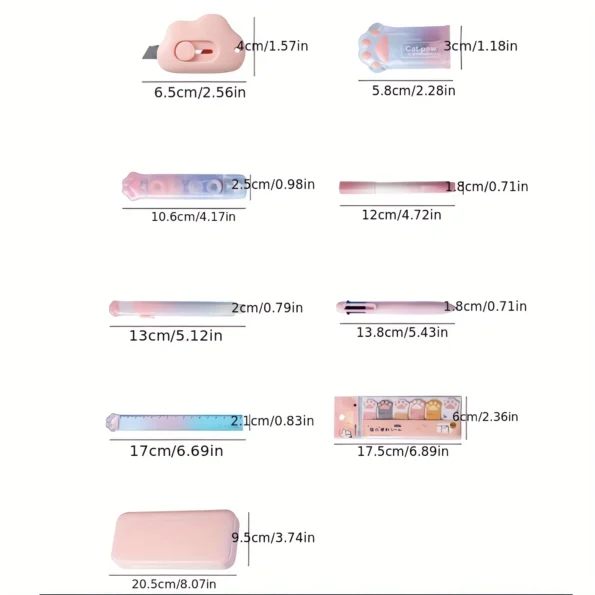 183-Cat Paw Stationery Gift Set-lse