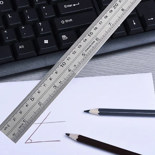 198-stainless steel ruler dual scale