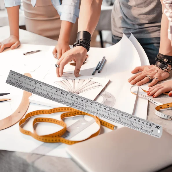 198-stainless steel ruler dual scale
