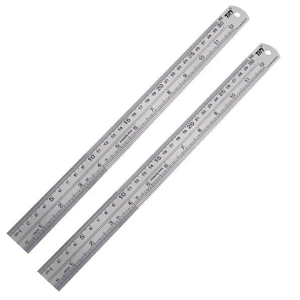 198-stainless steel ruler dual scale