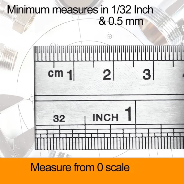 198-stainless steel ruler dual scale