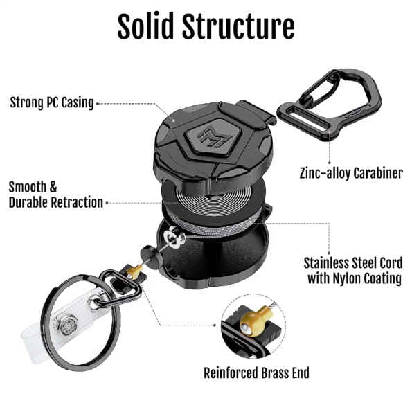 200-retractable keychain badge holder