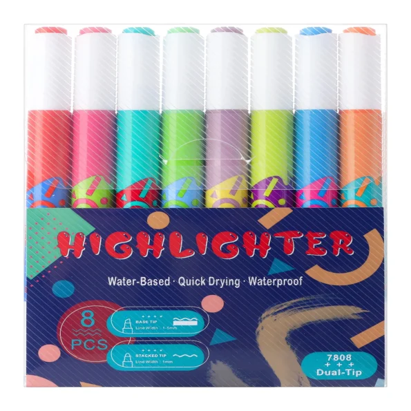7808-Dual Tip Highlighter Pen Set
