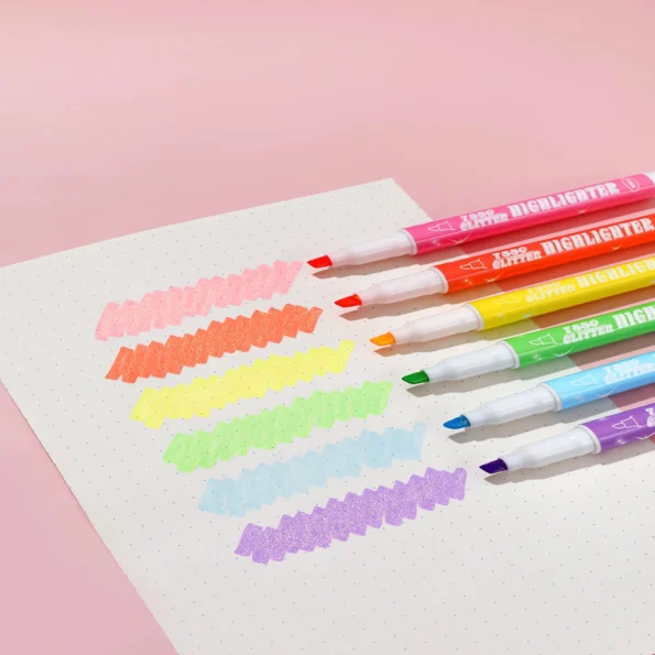 7880-glitter highlighter pen set