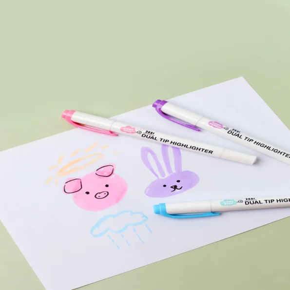 7881-dual-tip pastel color changing highlighter