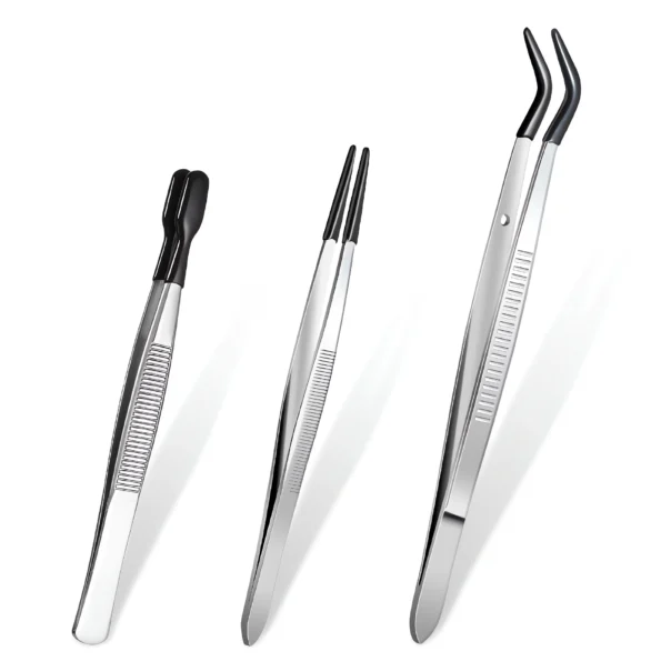 206-rubber tipped tweezers set