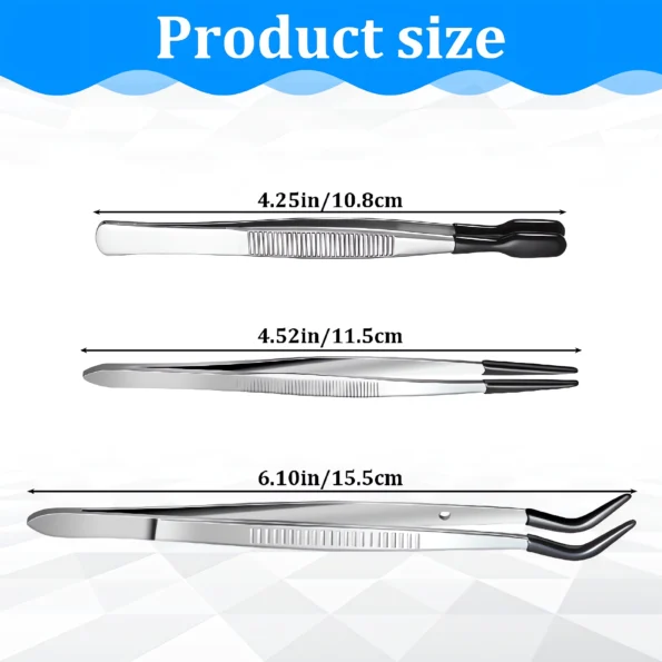 206-rubber tipped tweezers set