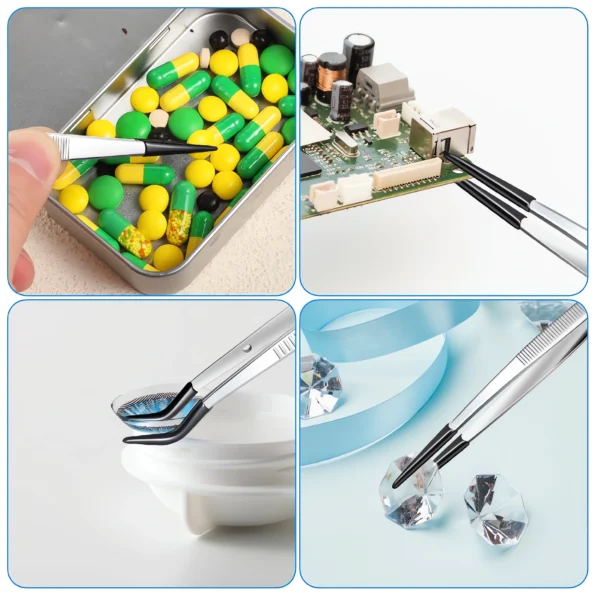 206-rubber tipped tweezers set