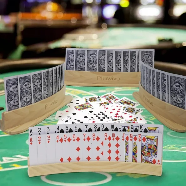 210-curved wooden playing card holders