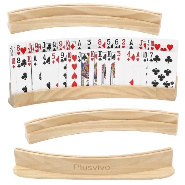 210-curved wooden playing card holders