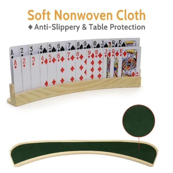 210-curved wooden playing card holders