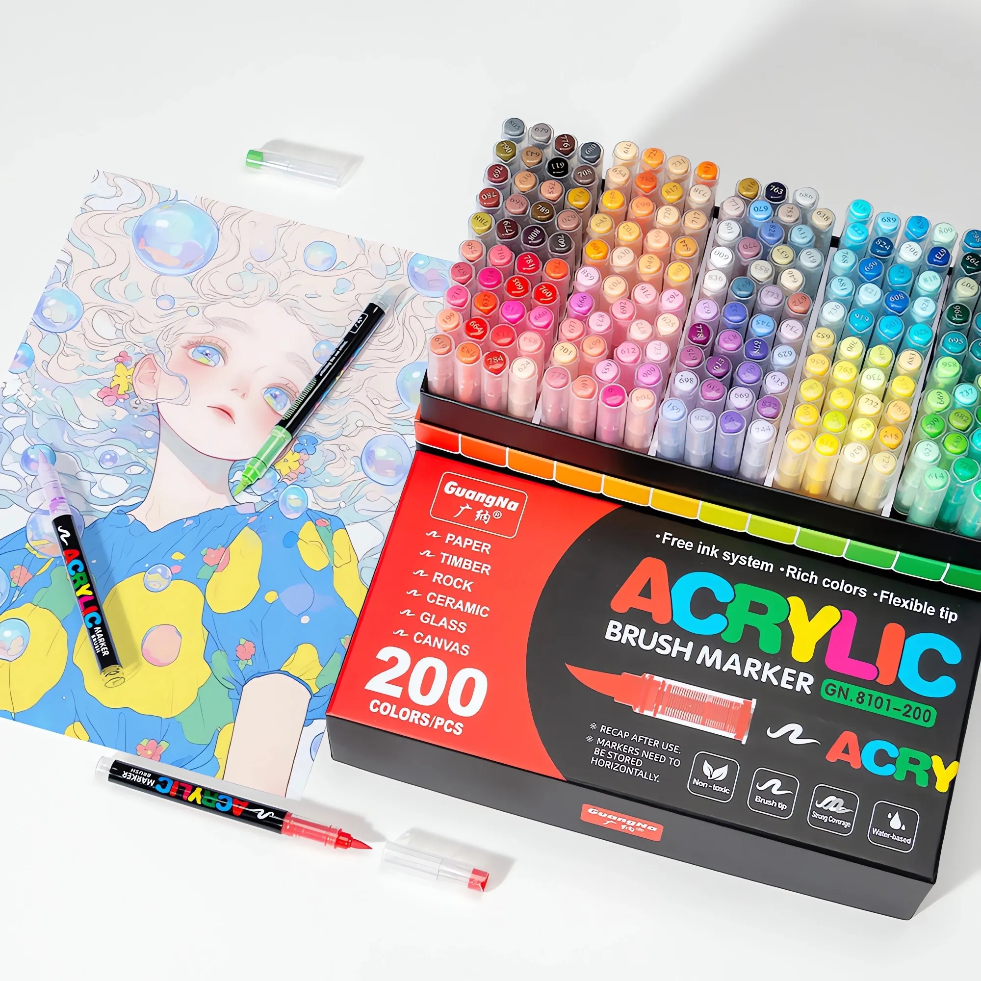 Direct liquid type propylene pen set-200colors-03