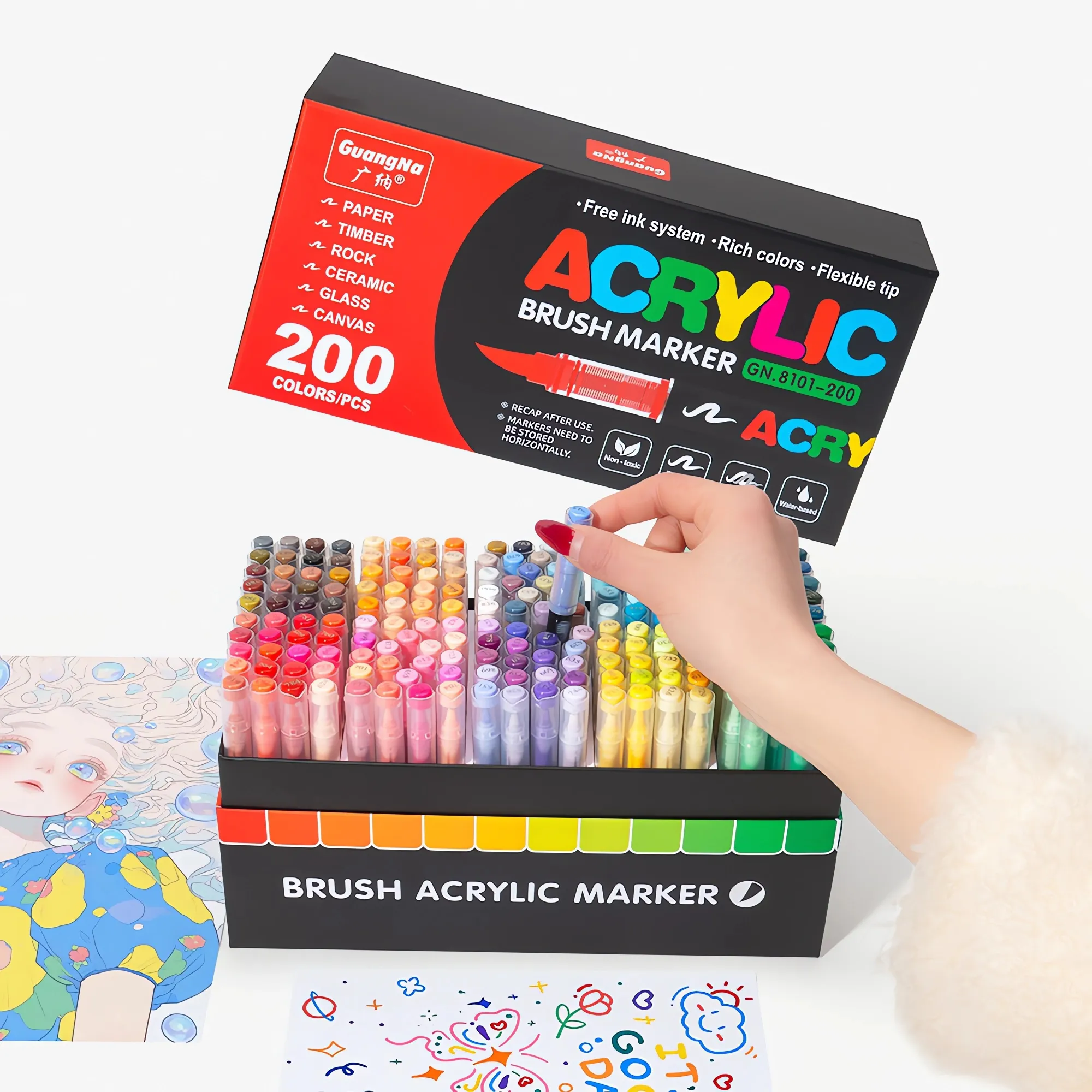 Direct liquid type propylene pen set-200colors-04