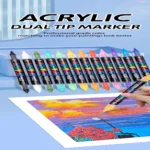 Double-headed direct-flow single-color acrylic pen set-01