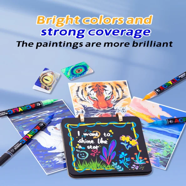 Double-headed direct-flow single-color acrylic pen set-15
