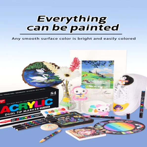 Double-headed direct-flow single-color acrylic pen set-19