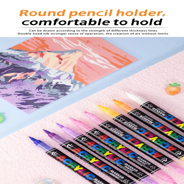 Double-headed direct-flow single-color acrylic pen set-20