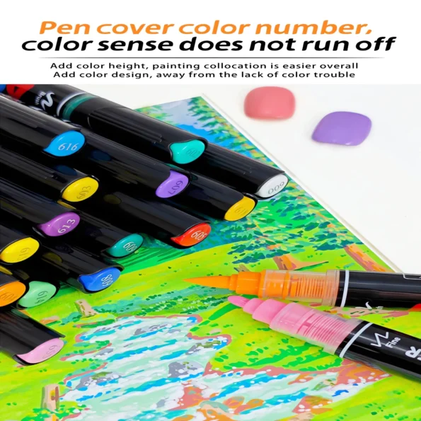 Double-headed direct-flow single-color acrylic pen set-21