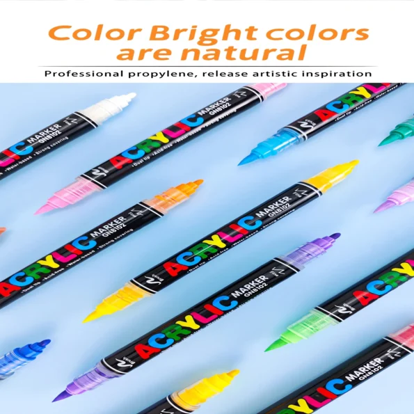 Double-headed direct-flow single-color acrylic pen set-22