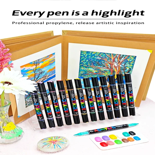 Double-headed direct-flow single-color acrylic pen set-23