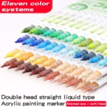 Double-headed direct-flow two-color acrylic pen, 11 color series-01