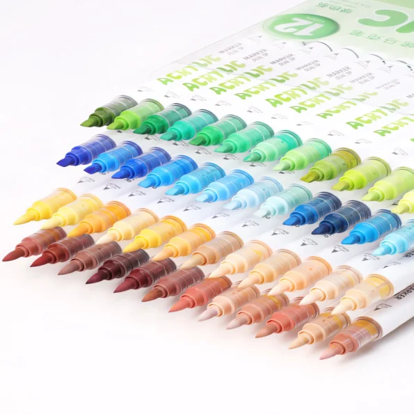 Double-headed direct-flow two-color acrylic pen, 11 color series-09