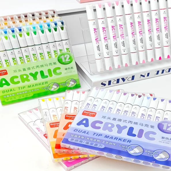 Double-headed direct-flow two-color acrylic pen, 11 color series-15
