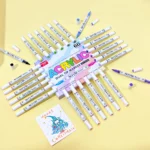 Double-headed direct-flow two-color acrylic pen set-17