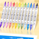 Double-headed direct-flow two-color acrylic pen set-17