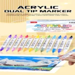 Double-headed direct-flow two-color acrylic pen set-17