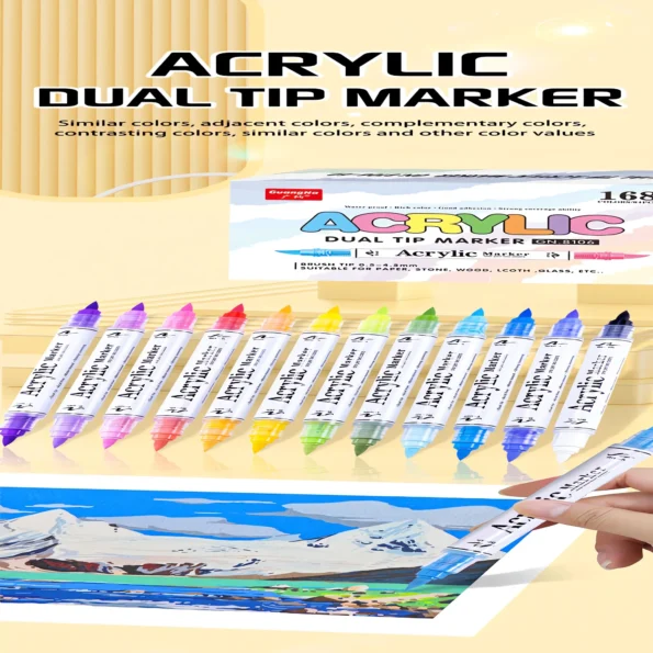 Double-headed direct-flow two-color acrylic pen set-17