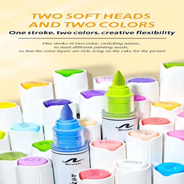 Double-headed direct-flow two-color acrylic pen set-18