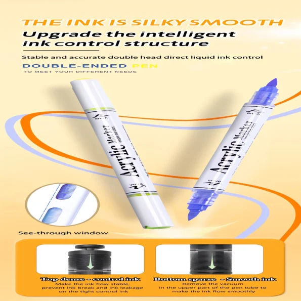 Double-headed direct-flow two-color acrylic pen set-21
