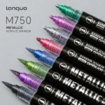 Double headed metal straight liquid acrylic marker pen cross-border-04