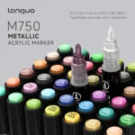 Double headed metal straight liquid acrylic marker pen cross-border-04