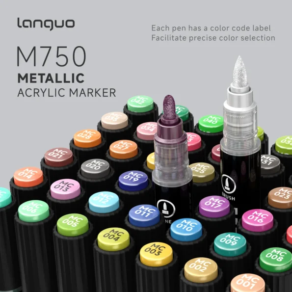 Double headed metal straight liquid acrylic marker pen cross-border-06