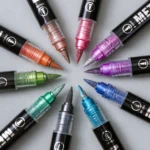 Double headed metal straight liquid acrylic marker pen cross-border-04