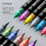 Double headed metal straight liquid acrylic marker pen cross-border-04