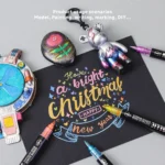 Double headed metal straight liquid acrylic marker pen cross-border-04