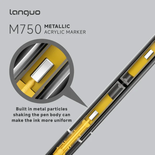 Double headed metal straight liquid acrylic marker pen cross-border-12